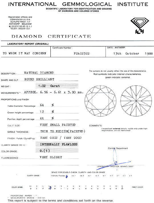 Foto 9 - Diamant 1,02ct Brillant IGI Lupenrein Top Wesselton 2VG, D6089