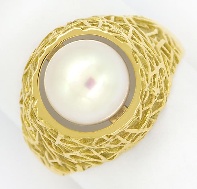 Foto 2 - Designer-Ring mit 9mm Akoyazuchtperle in 585er Gelbgold, Q0643